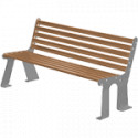 Panchina acc. zin. c/schienale (seduta eff. legno/fianchi grigi)