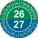Fg. da 10 bollini identificazione 26-27 V/B