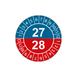 Fg. da 10 bollini identificazione 27-28 B/R