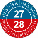 Fg. da 10 bollini identificazione 27-28 B/R