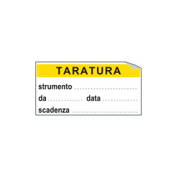Foglio n. 10 etichetta adesiva 40x20 mm TARATURA