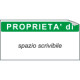 Foglio n. 10 etichetta adesiva 40x20 mm PROPRIETA'di