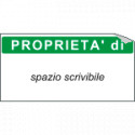 Foglio n. 10 etichetta adesiva 40x20 mm PROPRIETA'di