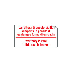 Foglio n. 10 etichette adesive formato mm 40x20 LA ROTTURA DEL SIGILLO