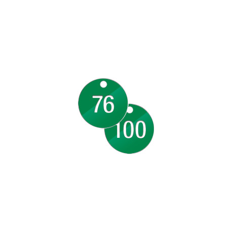 Confezione 25 piastrine num. progressivamente da 76 a 100 col. VERDE