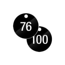 Confezione 25 piastrine num. progressivamente da 76 a 100 col. NERO
