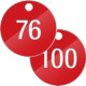 Confezione 25 piastrine num. progressivamente da 76 a 100 col. ROSSO
