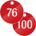 Confezione 25 piastrine num. progressivamente da 76 a 100 col. ROSSO