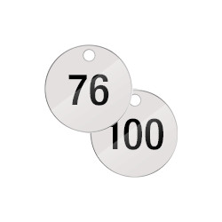 Confezione 25 piastrine num. progressivamente da 76 a 100 col. BIANCO