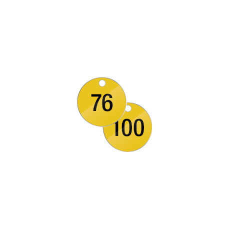Confezione 25 piastrine num. progressivamente da 76 a 100 col. GIALLO