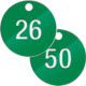 Confezione 25 piastrine numerate progressivamente da 26 a 50 col. VERDE
