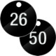 Confezione 25 piastrine numerate progressivamente da 26 a 50 col. NERO