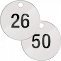 Confezione 25 piastrine numerate progressivamente da 26 a 50 col. B. CO