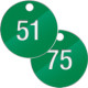 Confezione 25 piastrine numerate progressivamente da 51 a 75 col. VERDE