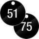Confezione 25 piastrine numerate progressivamente da 51 a 75 col. NERO