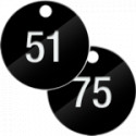 Confezione 25 piastrine numerate progressivamente da 51 a 75 col. NERO