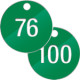Confezione 25 piastrine num. progressivamente da 76 a 100 col. VERDE