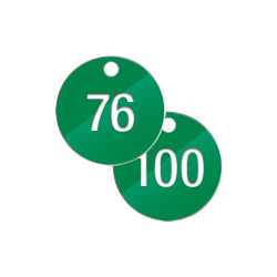 Confezione 25 piastrine num. progressivamente da 76 a 100 col. VERDE