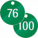 Confezione 25 piastrine num. progressivamente da 76 a 100 col. VERDE