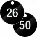 Confezione 25 piastrine numerate progressivamente da 26 a 50 col. NERO