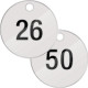 Confezione 25 piastrine numerate progressivamente da 26 a 50 col. B. CO