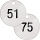 Confezione 25 piastrine numerate progressivamente da 51 a 75 col. B. CO