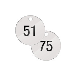 Confezione 25 piastrine numerate progressivamente da 51 a 75 col. B. CO