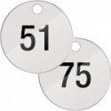 Confezione 25 piastrine numerate progressivamente da 51 a 75 col. B. CO