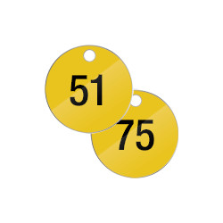 Confezione 25 piastrine num. progressivamente da 51 a 75 col. GIALLO
