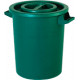 Bidone in polietilene verde con manici da 50 litri