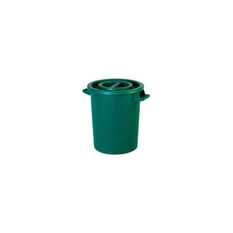 Bidone in polietilene verde con manici da 50 litri