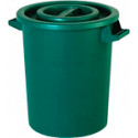 Bidone in polietilene verde con manici da 50 litri