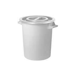 Bidone in polietilene bianco con manici da litri 50