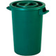 Bidone in polietilene verde con manici da litri 75