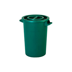 Bidone in polietilene verde con manici da litri 75