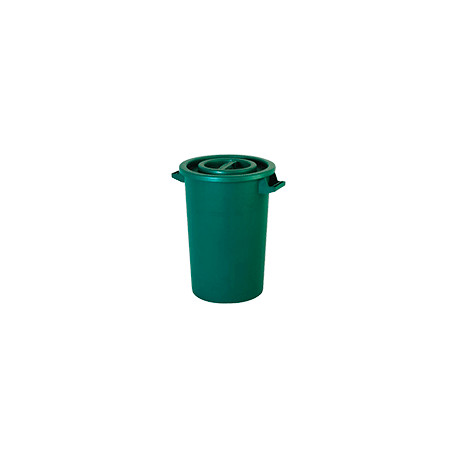 Bidone in polietilene verde con manici da litri 75