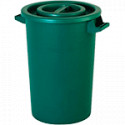 Bidone in polietilene verde con manici da litri 75