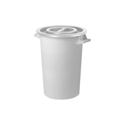 Bidone in polietilene bianco con manici da litri 75