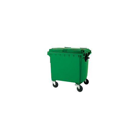 Cassonetto rifiuti SOLIDI coperchio piano L. 1100 VERDE