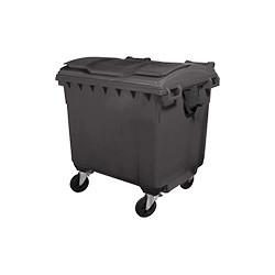Cassonetto rifiuti SOLIDI coperchio piano L. 1100 GRIGIO