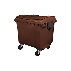 Cassonetto rifiuti SOLIDI coperchio piano L. 1100 MARRONE