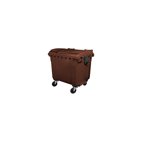 Cassonetto rifiuti SOLIDI coperchio piano L. 1100 MARRONE