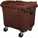 Cassonetto rifiuti SOLIDI coperchio piano L. 1100 MARRONE