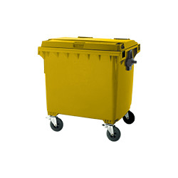 Cassonetto rifiuti SOLIDI coperchio piano L. 1100 Giallo