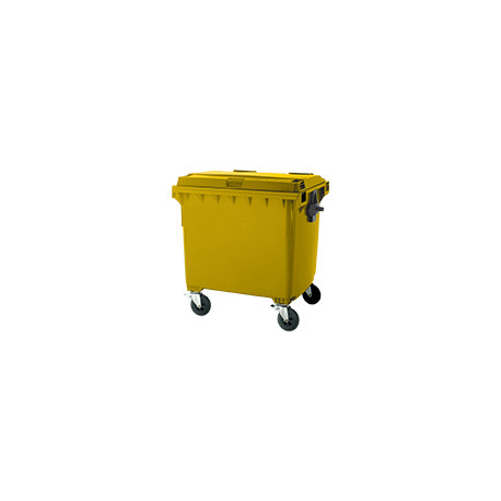 Cassonetto rifiuti SOLIDI coperchio piano L. 1100 Giallo