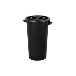 Bidone in polietilene nero con manici da litri 120