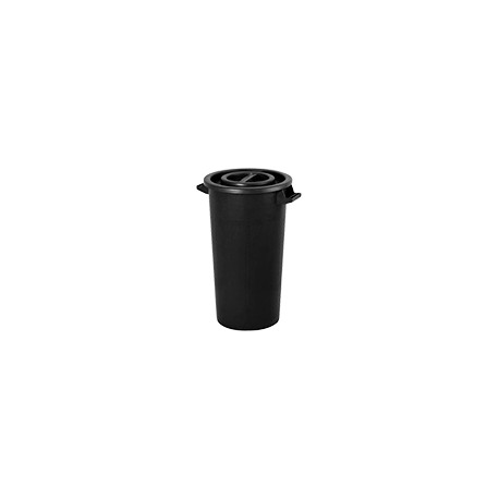 Bidone in polietilene nero con manici da litri 120