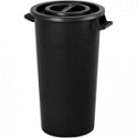 Bidone in polietilene nero con manici da litri 120