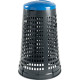 Trespolo portasacco in plastica col. grigio c. coperchio BLU cap. 110 lt.