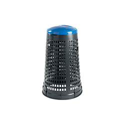 Trespolo portasacco in plastica col. grigio c. coperchio BLU cap. 110 lt.